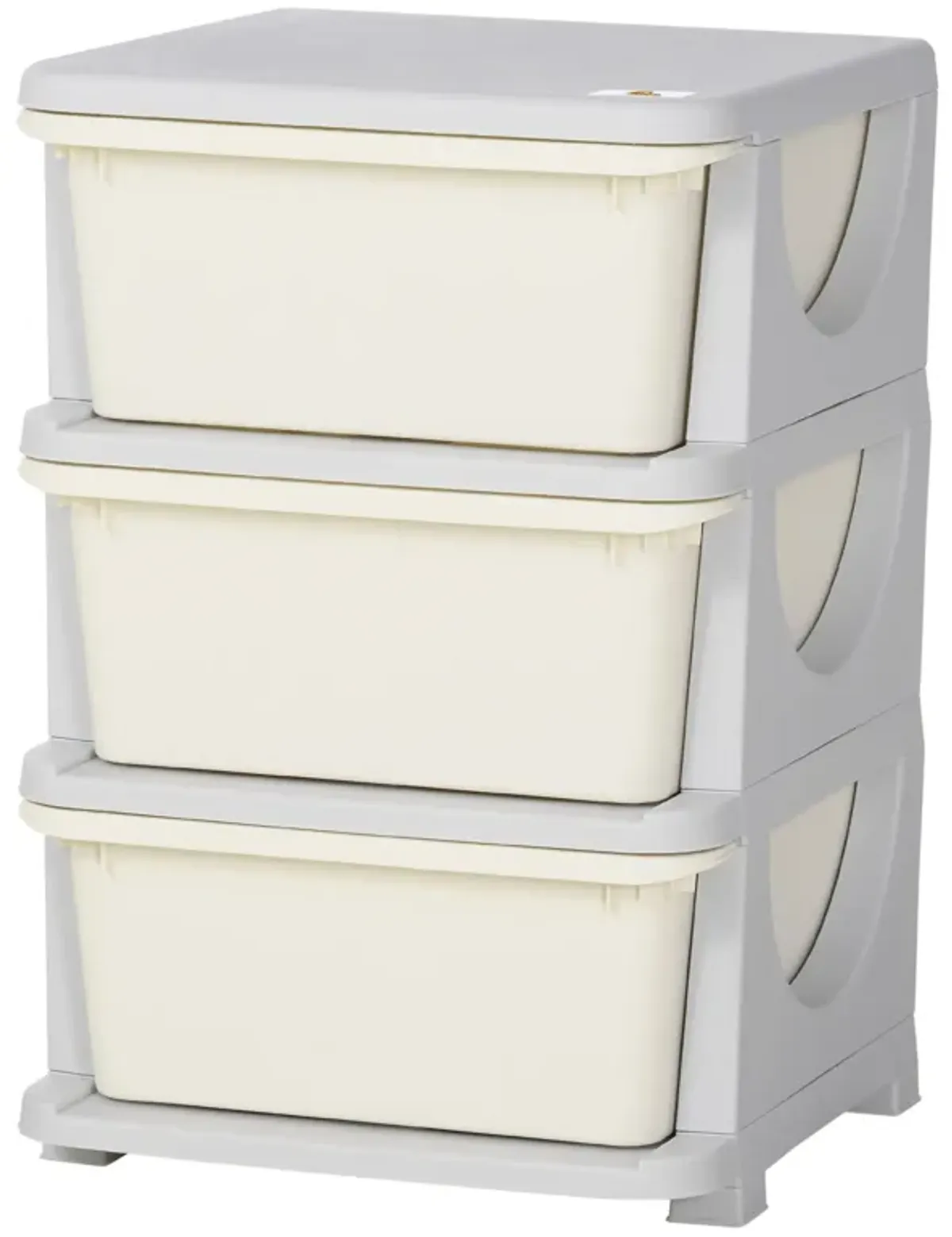 3 Tier Kids Storage Unit, 3 Drawer Chest Toy Organizer Plastic Bins for Kids Bedroom Nursery Kindergarten Living Room for Boys Girls Toddlers, Cream White