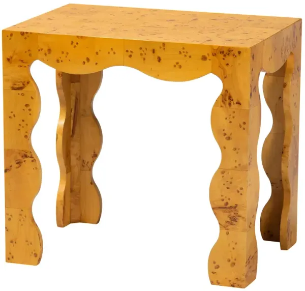 bali & pari Huxley Modern and Contemporary Natural Real Burl Wood End Table