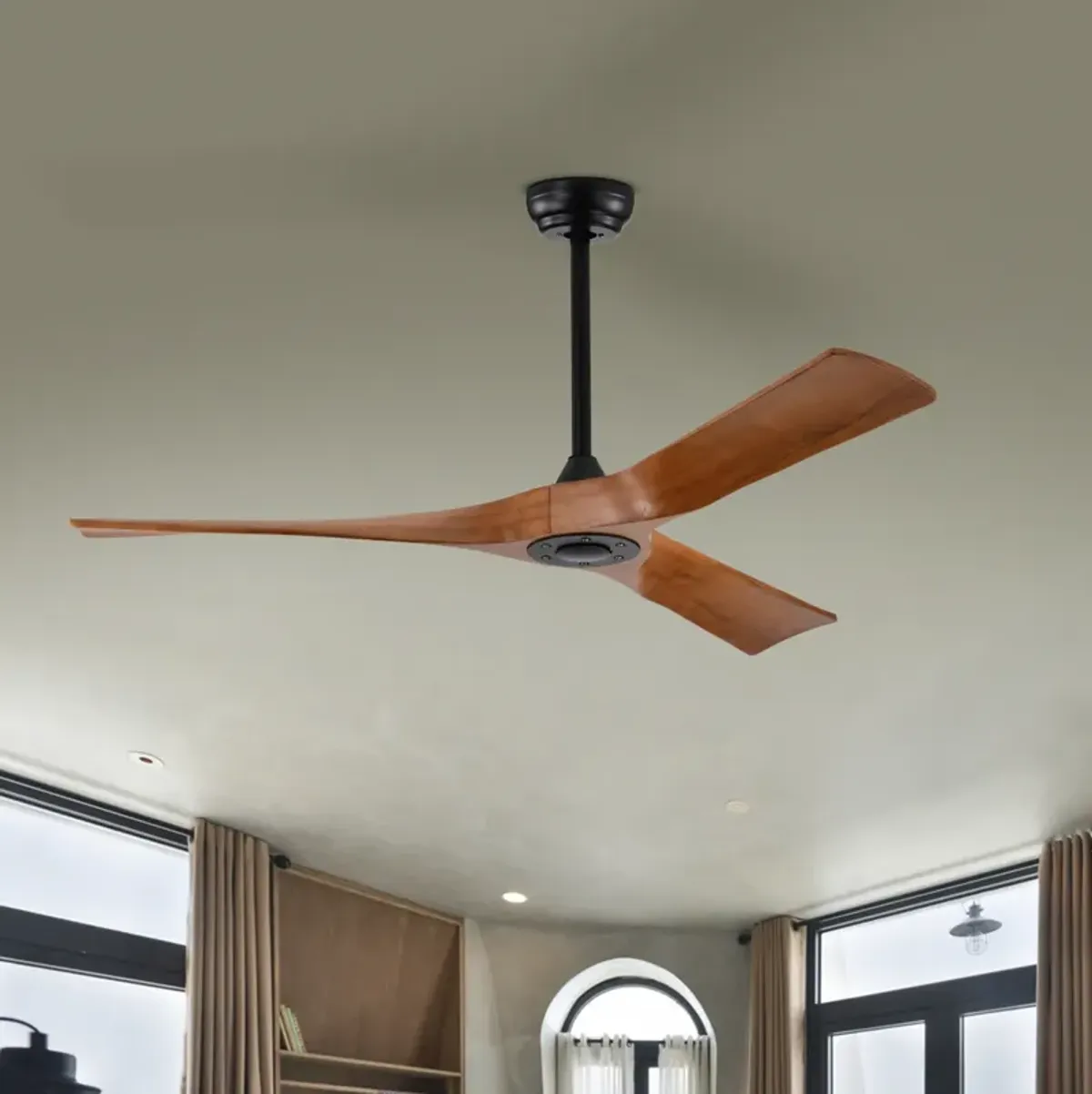 Modern 52" Ceiling Fan with Remote Control, Reversible Motor