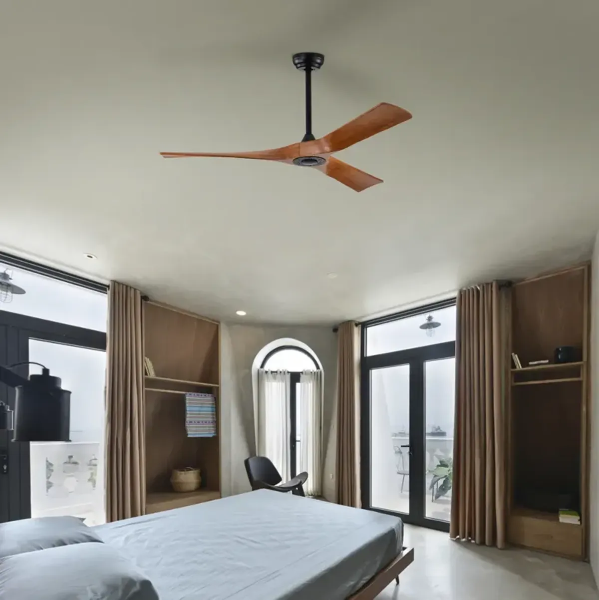 Modern 52" Ceiling Fan with Remote Control, Reversible Motor