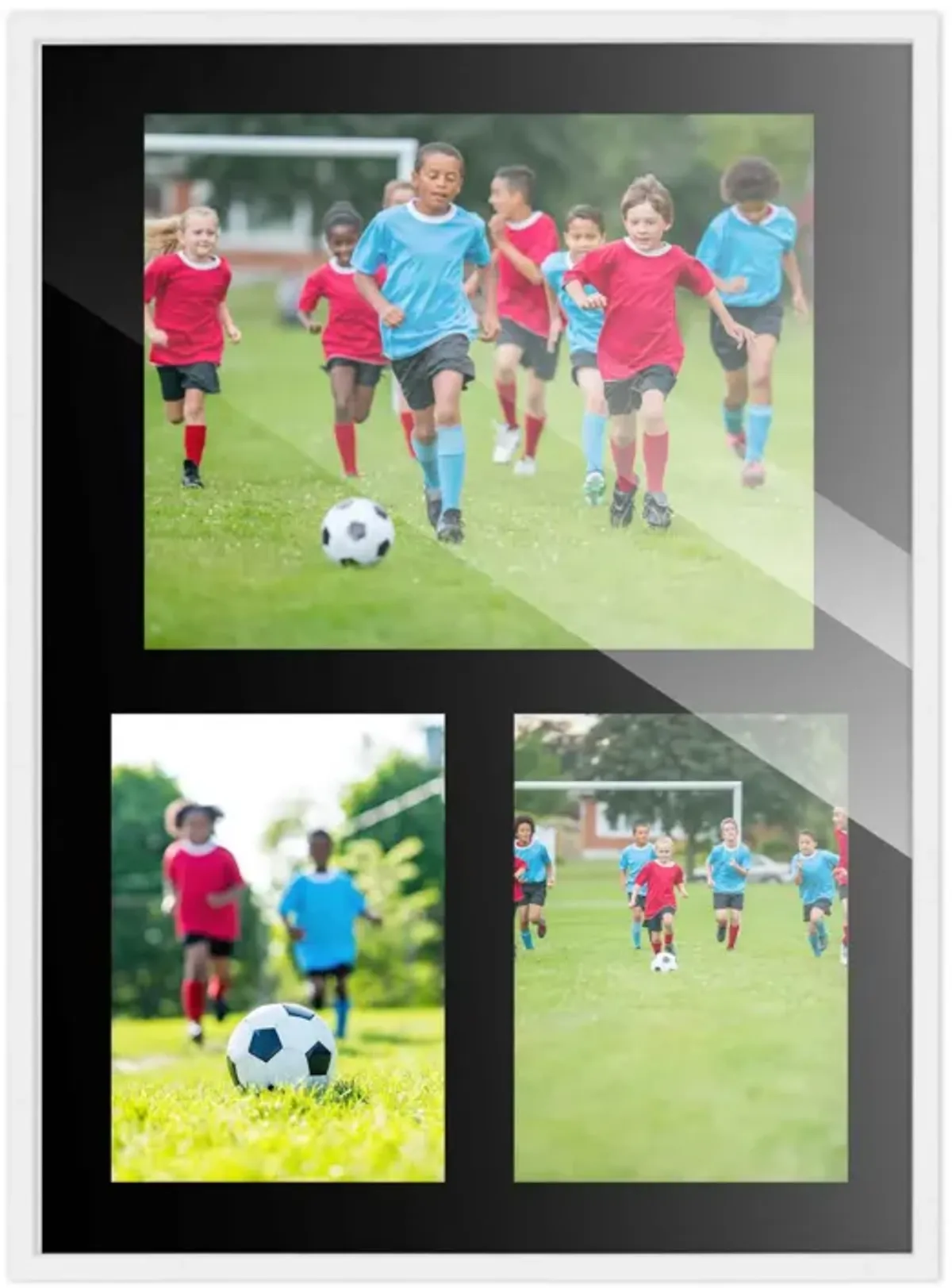 12x17 Wood Collage Frame with a Black Mat for 8x10 & 5x7 Pictures