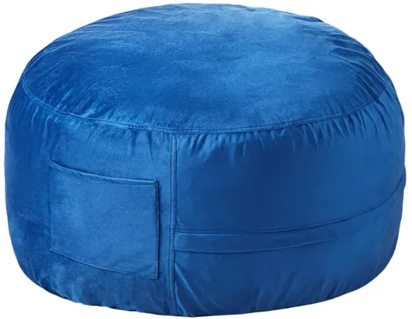 Velvet Round Bean Bag Chair with Removable Cover Soft Seat for Lounge or Bedroom