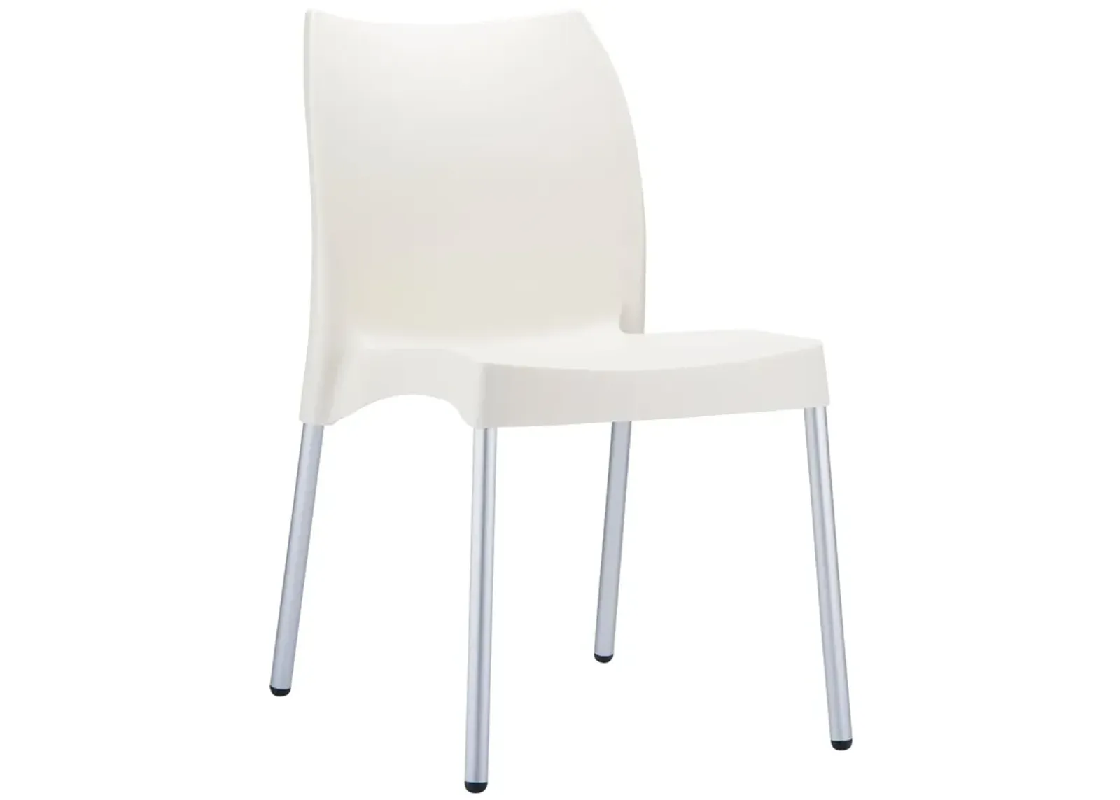 31.5" White Stackable Outdoor Patio Armless Dining Chair