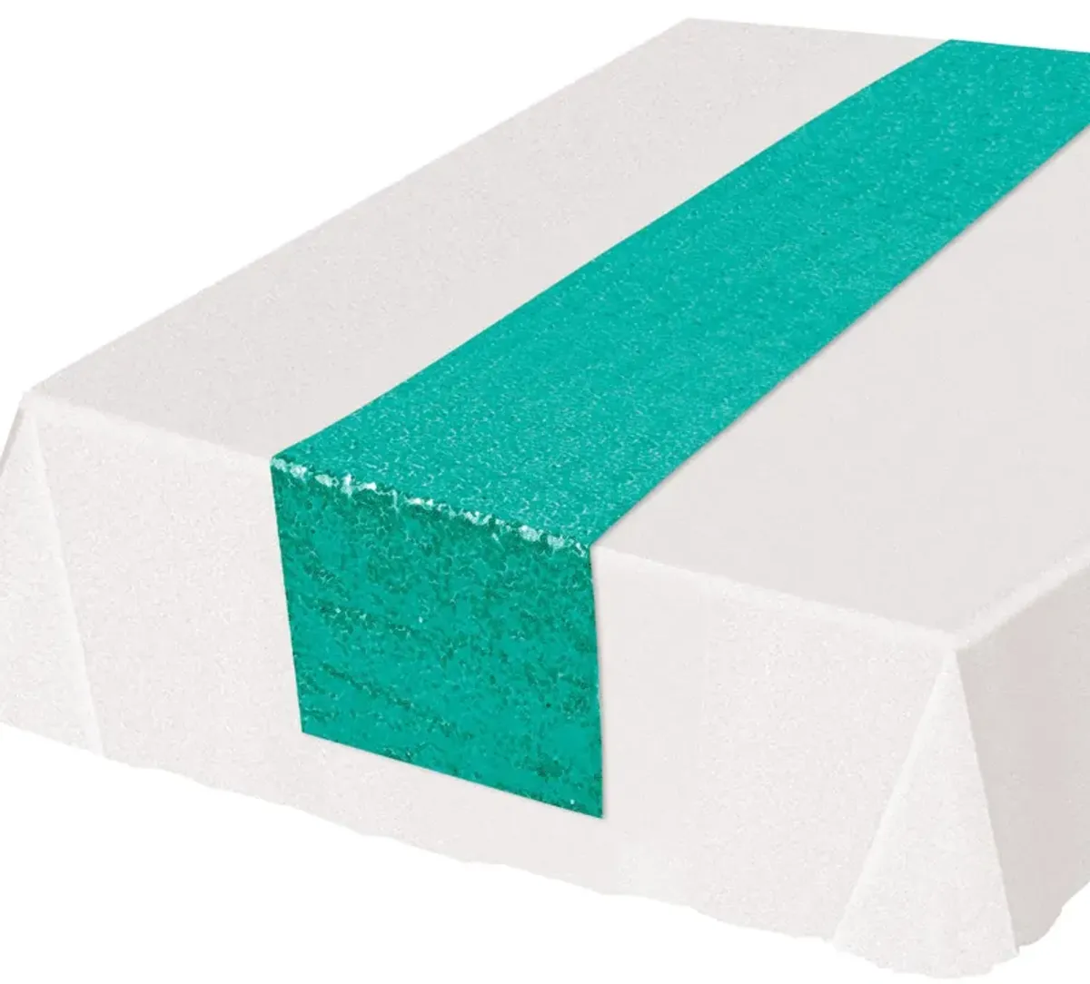 5.5" x 14.5" Shimmering Turquoise Green Rectangular Sequined Table Runner