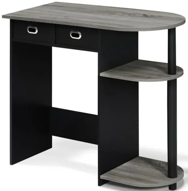 Furinno Furinno Go Green Home Laptop Notebook Computer Desk/Table, French Oak Grey/Black/Black, 11193GYW/BK/BK