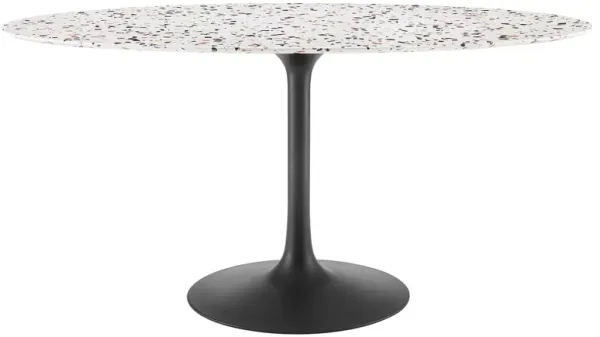 Modway - Lippa 60" Oval Terrazzo Dining Table Black White