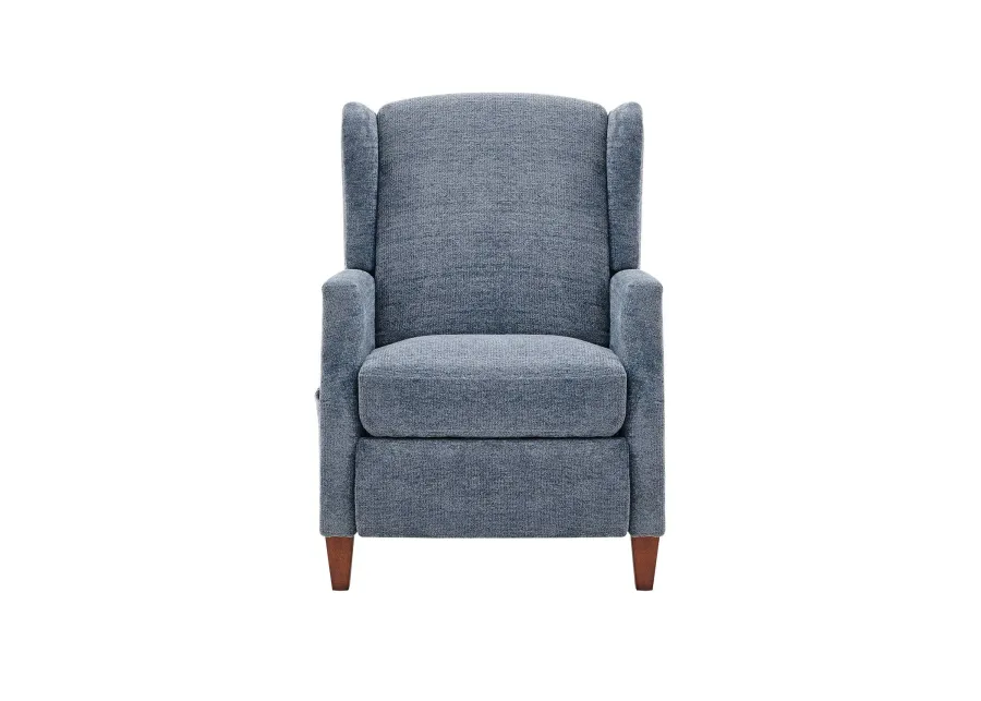 Wingback Fabric Push Back Recliner with Rivet Detailing