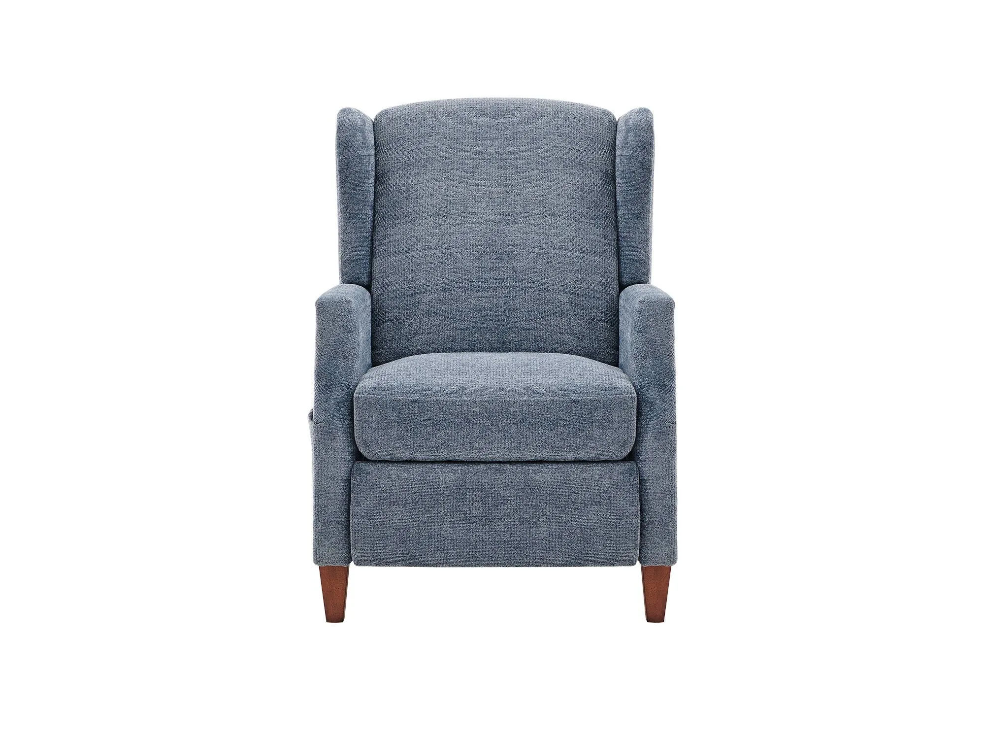 Wingback Fabric Push Back Recliner with Rivet Detailing