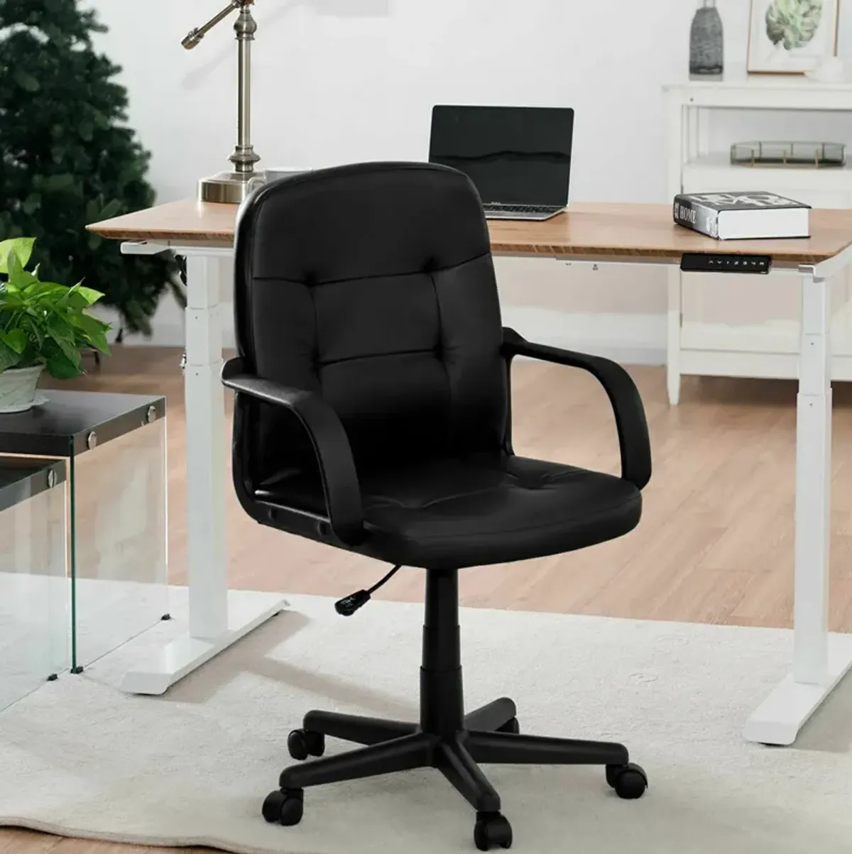 Costway Ergonomic Mid-Back Executive Office Swivel Computer Desk Chair New