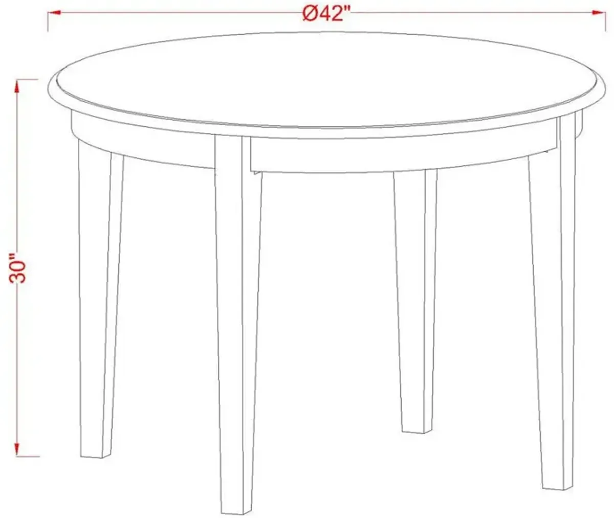 Boston table 42" Round with 4 tapered legs