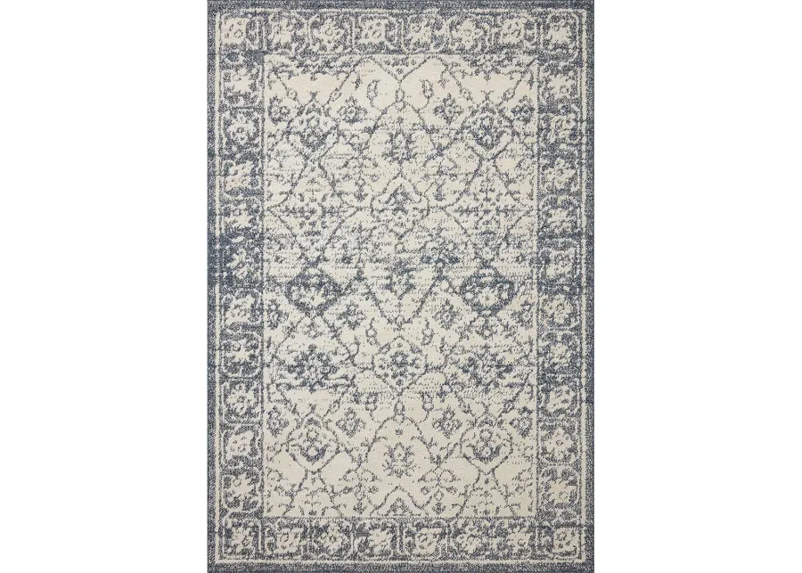 Gigi Ivory/Blue 5'3" x 7'6" Area Rug by Magnolia Home by Joanna Gaines x Loloi