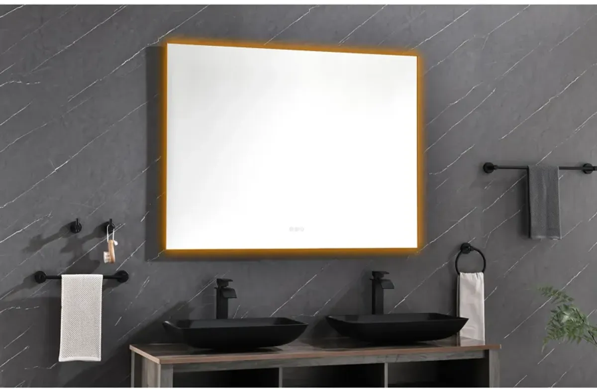 LED Backlit Bathroom Mirror Wall-Mounted Vanity Mirror with Smart Touch Button for Stylish Bathroom Lighting