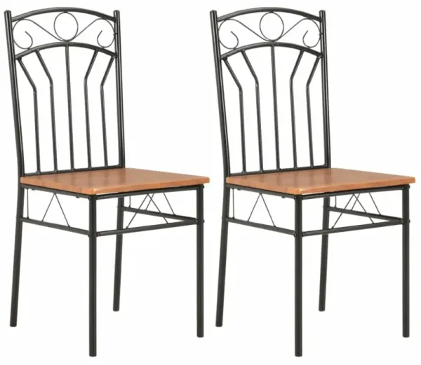 vidaXL Dining Chairs 2 pcs Brown MDF