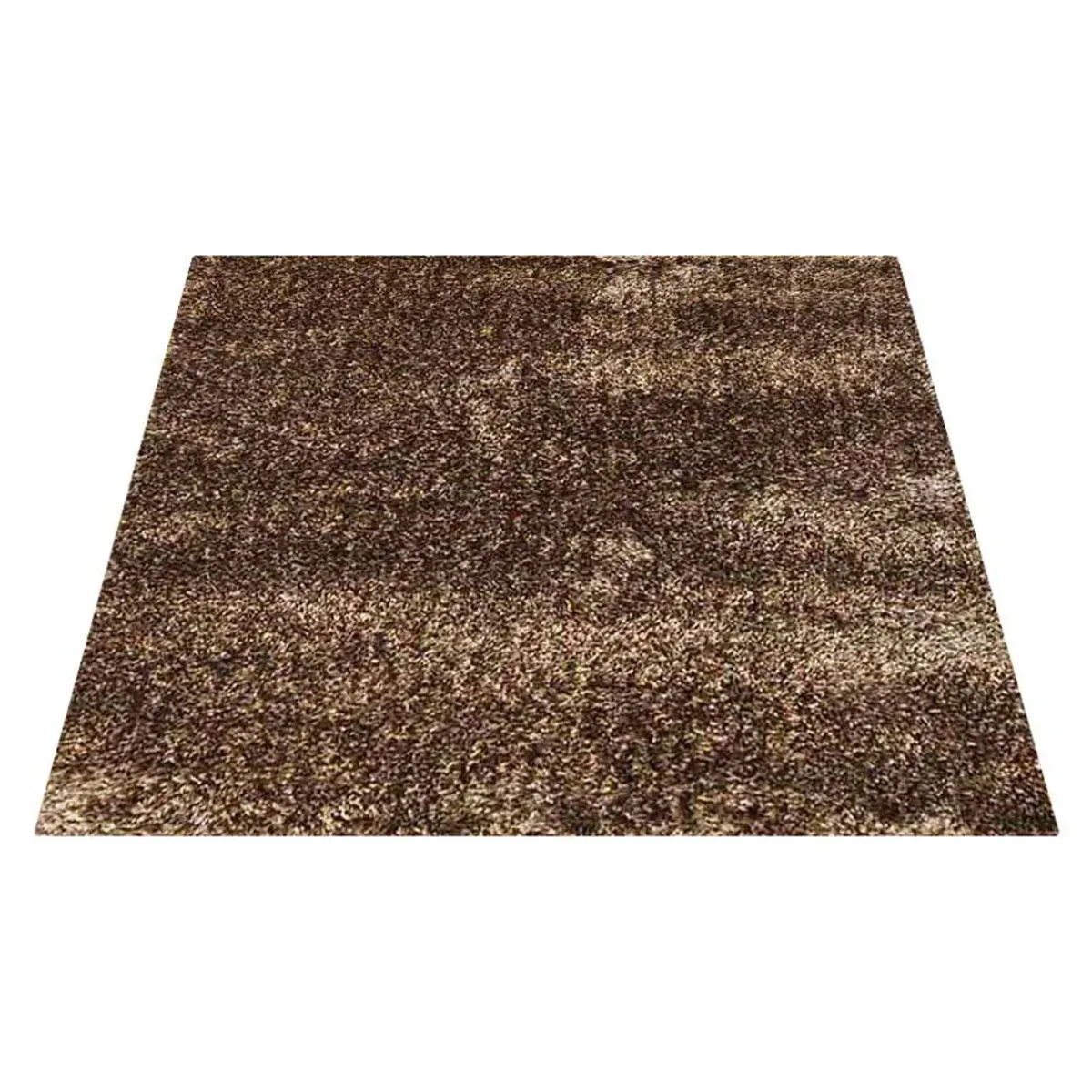 RUGSOTIC CARPETS HAND TUFTED SHAG POLYESTER ECO-FRIENDLY AREA RUGS  - 6'x6', Square, Beige Brown, Solid Plain Design, High Pile Thick Handmade Anti Skid Area Rugs for Living Room, Bed Room K00105
