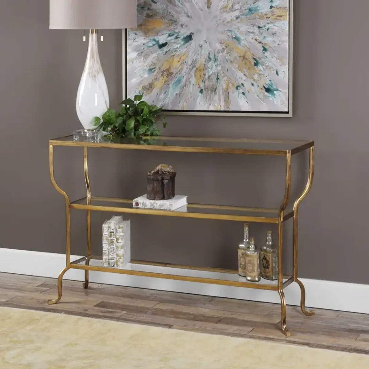 Uttermost Deline Gold Console Table