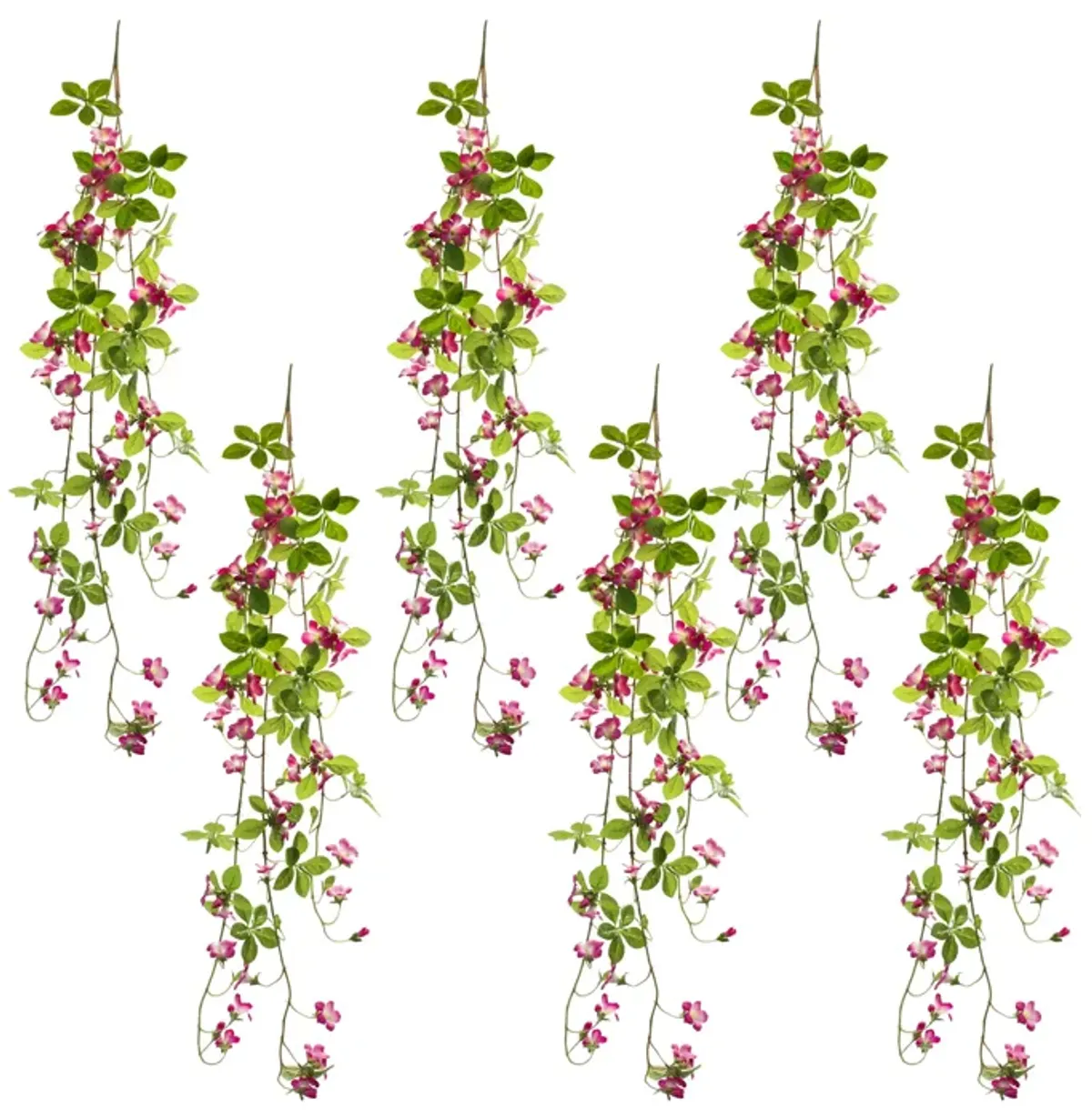 Set of 6 Lifelike Floral and Foliage Vines Lush Garden Decor