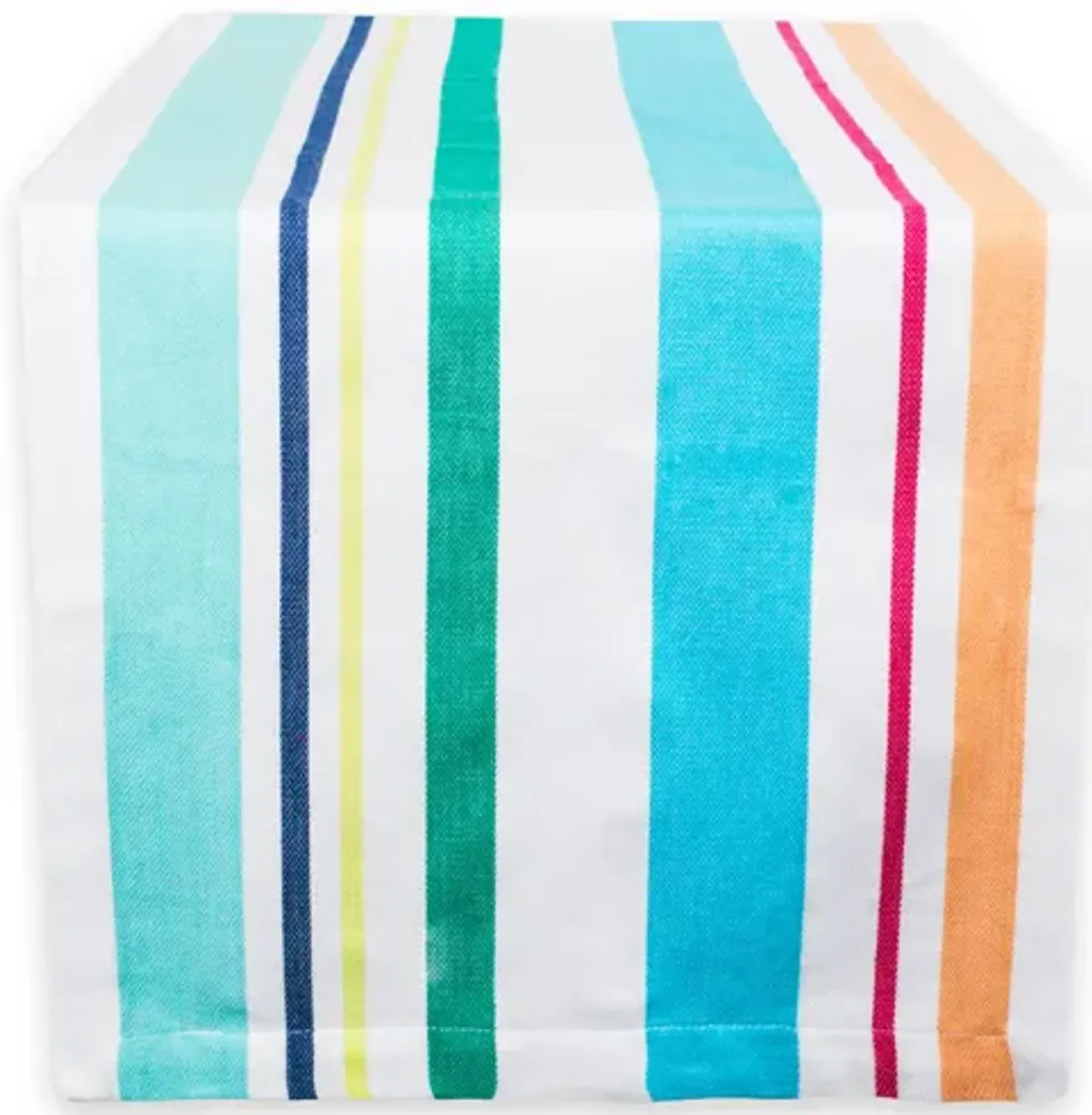 72" Aqua Blue and Pink Striped Rectangular Table Runner
