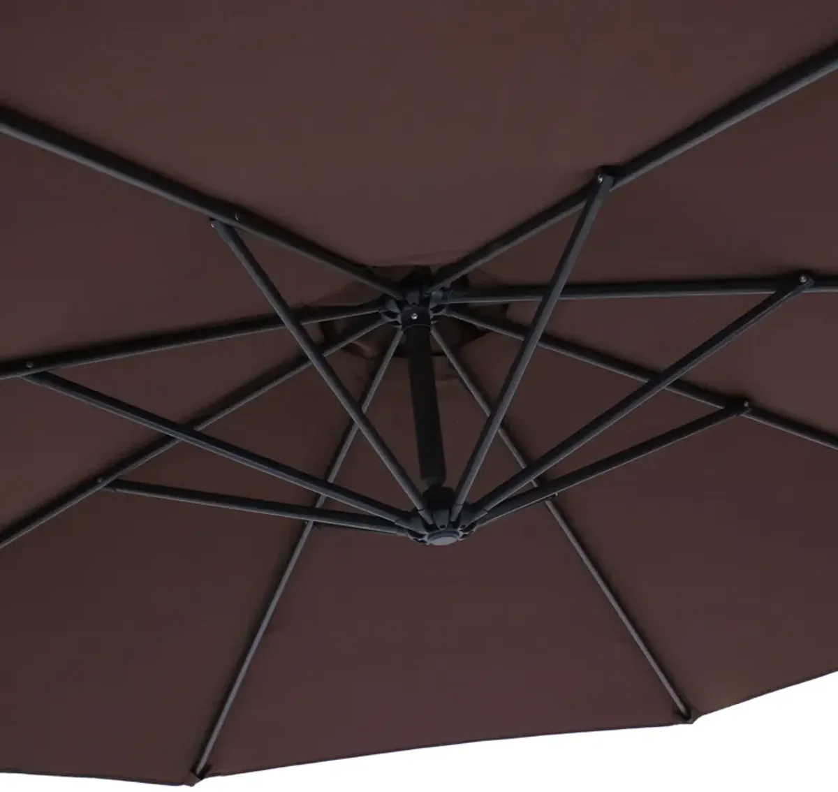 Sunnydaze 10 ft Cantilever Offset Steel Patio Umbrella with Crank