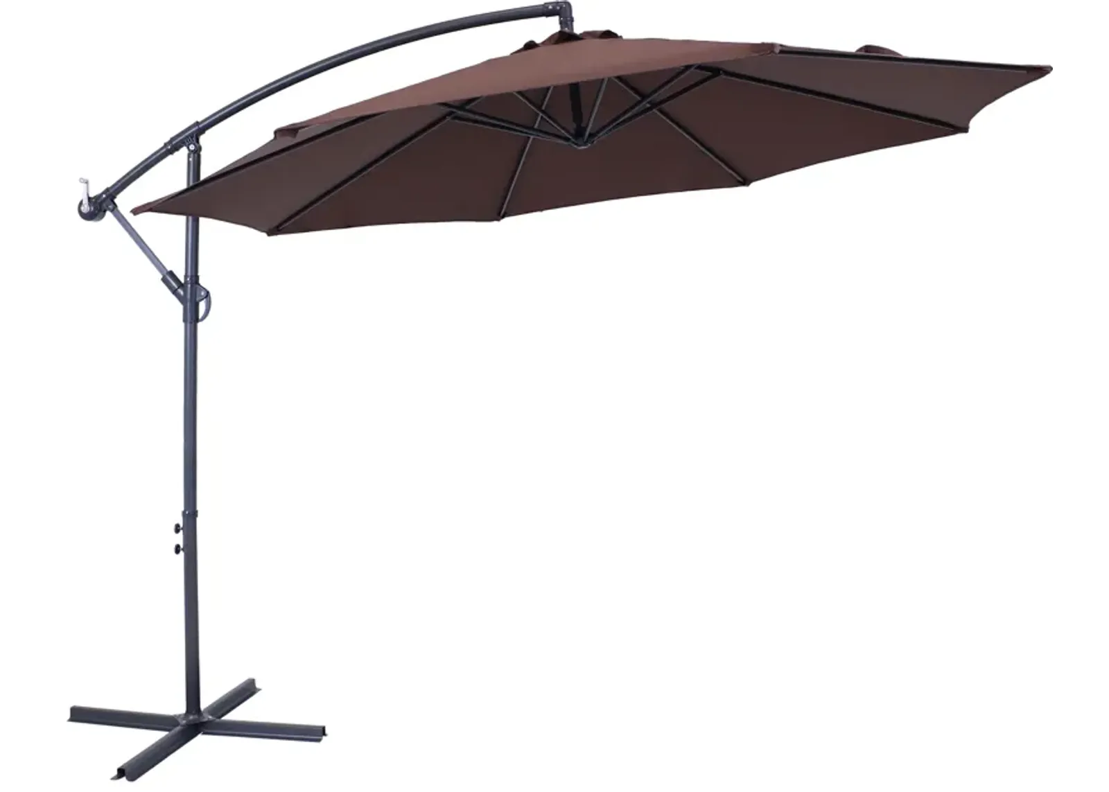 Sunnydaze 10 ft Cantilever Offset Steel Patio Umbrella with Crank