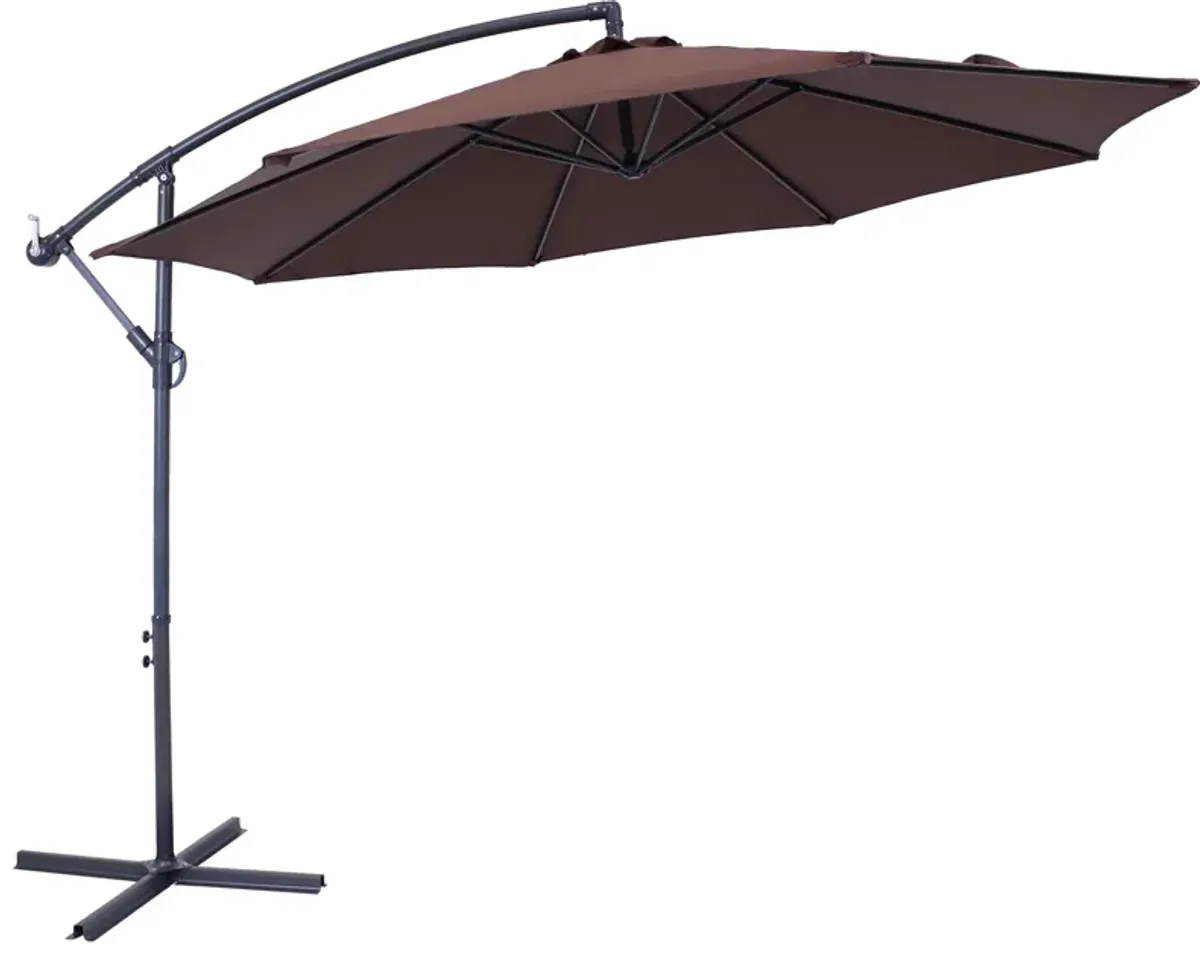 Sunnydaze 10 ft Cantilever Offset Steel Patio Umbrella with Crank