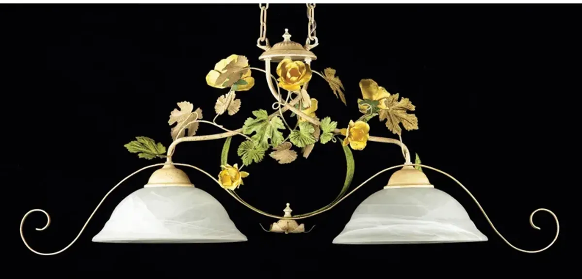 2 Lite Semi-Flush w/flowers