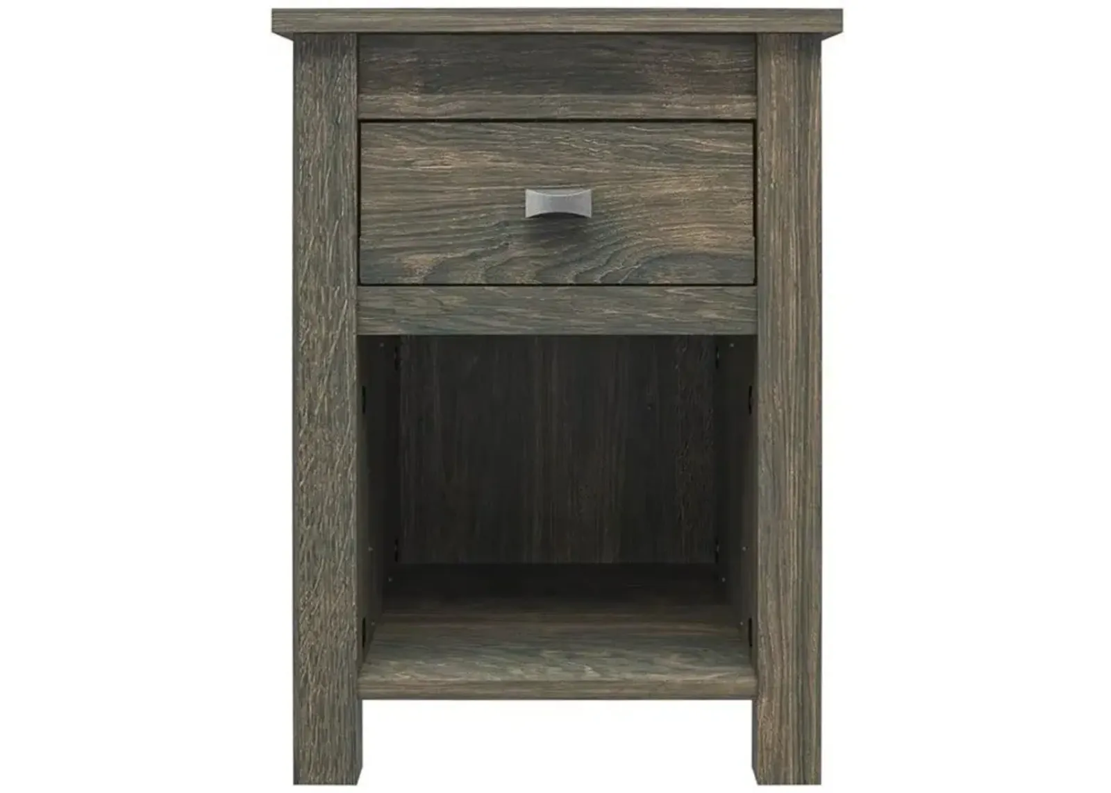 Hivvago Farmhouse 1-Drawer Bedroom Nightstand with Open Shelf