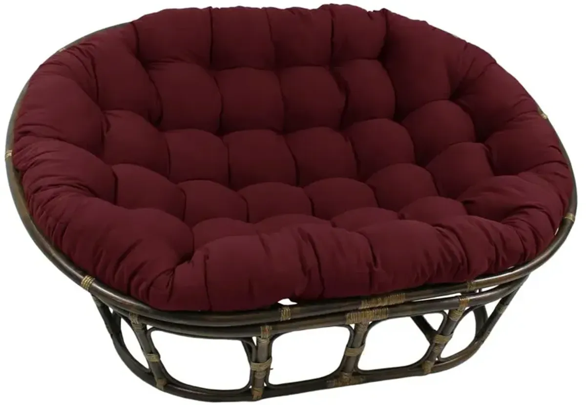 International Caravan Rattan Double Papasan  Chair with Twill Cushion