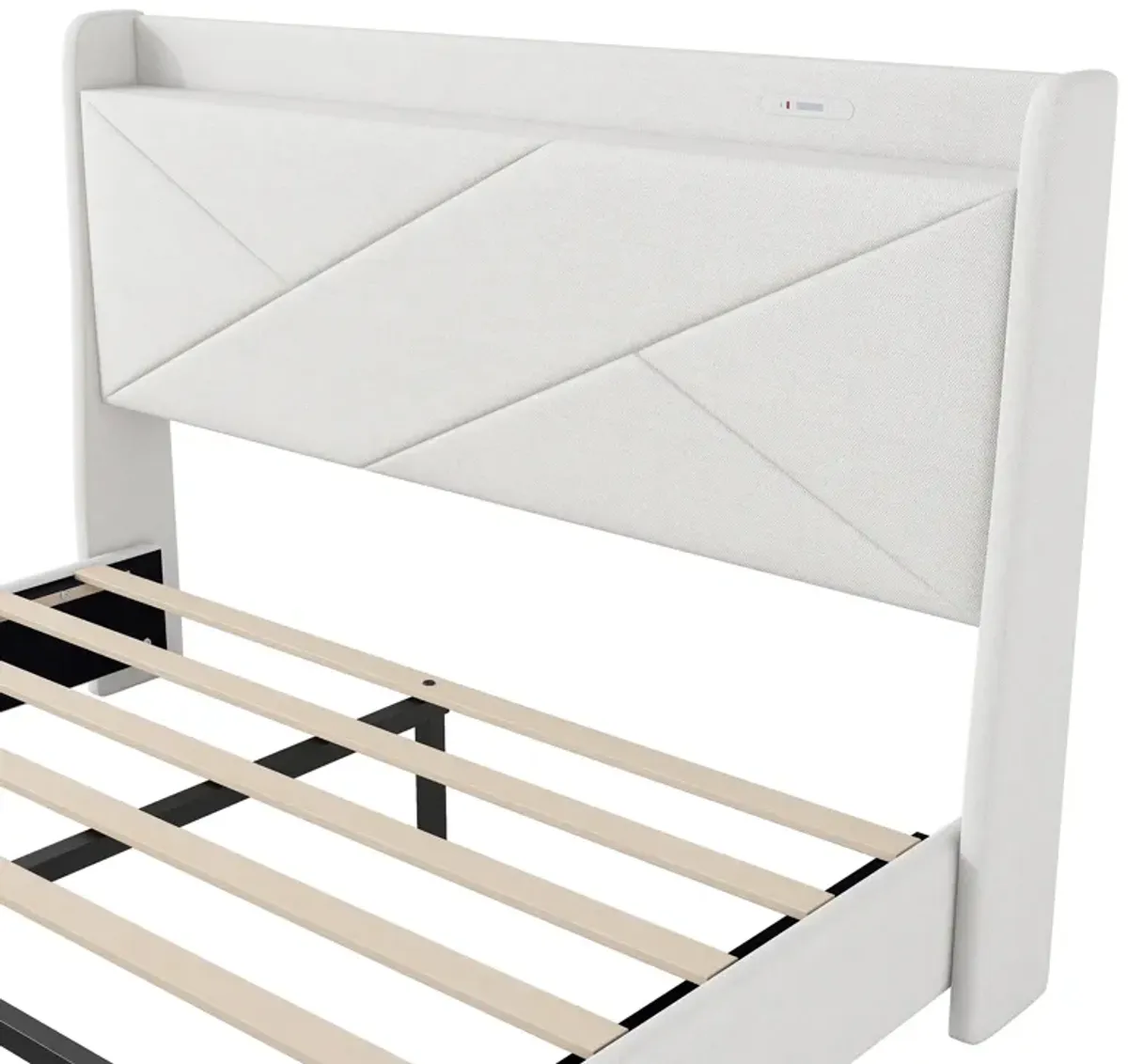 Merax Modern Platform Bed with Storage Headboard