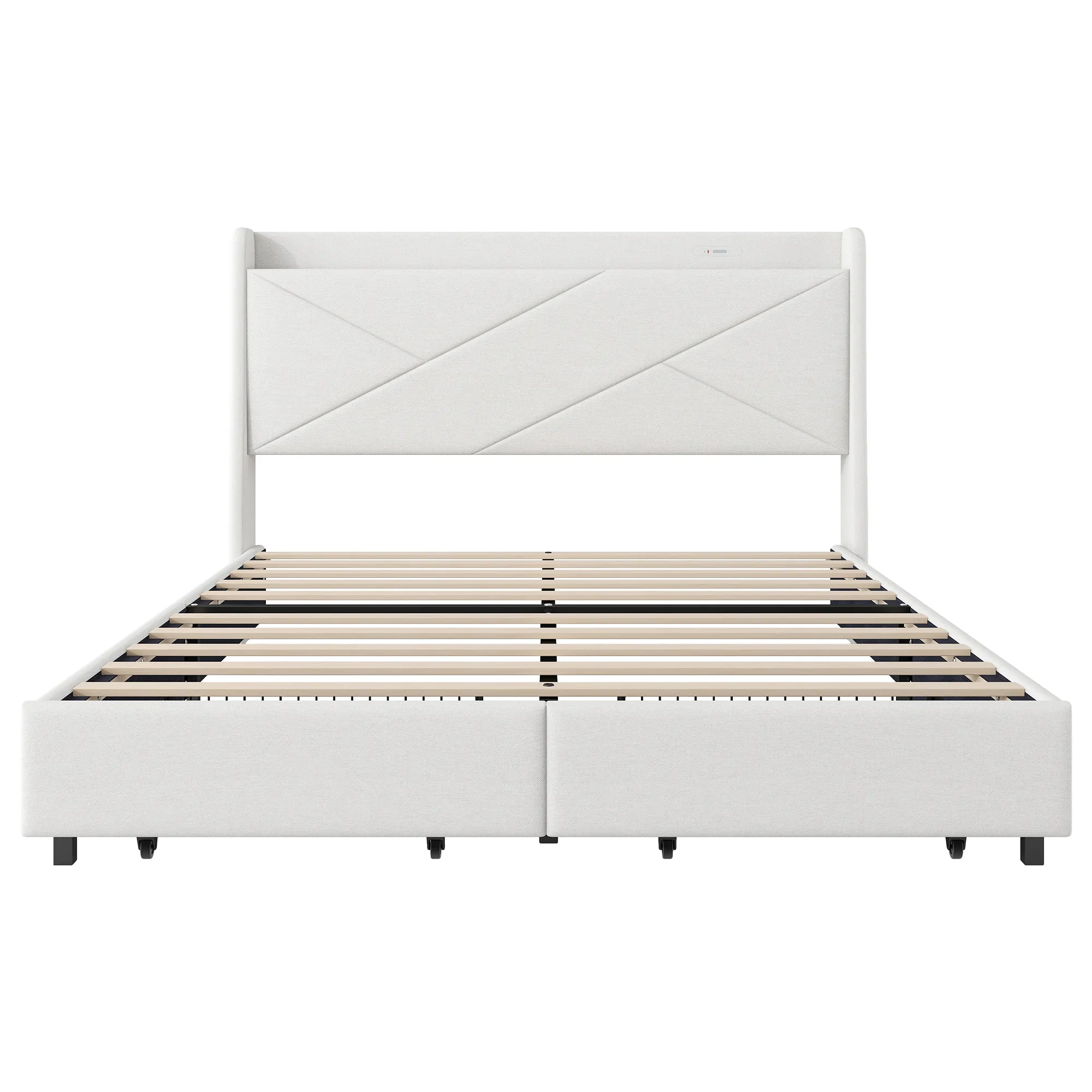 Merax Modern Platform Bed with Storage Headboard