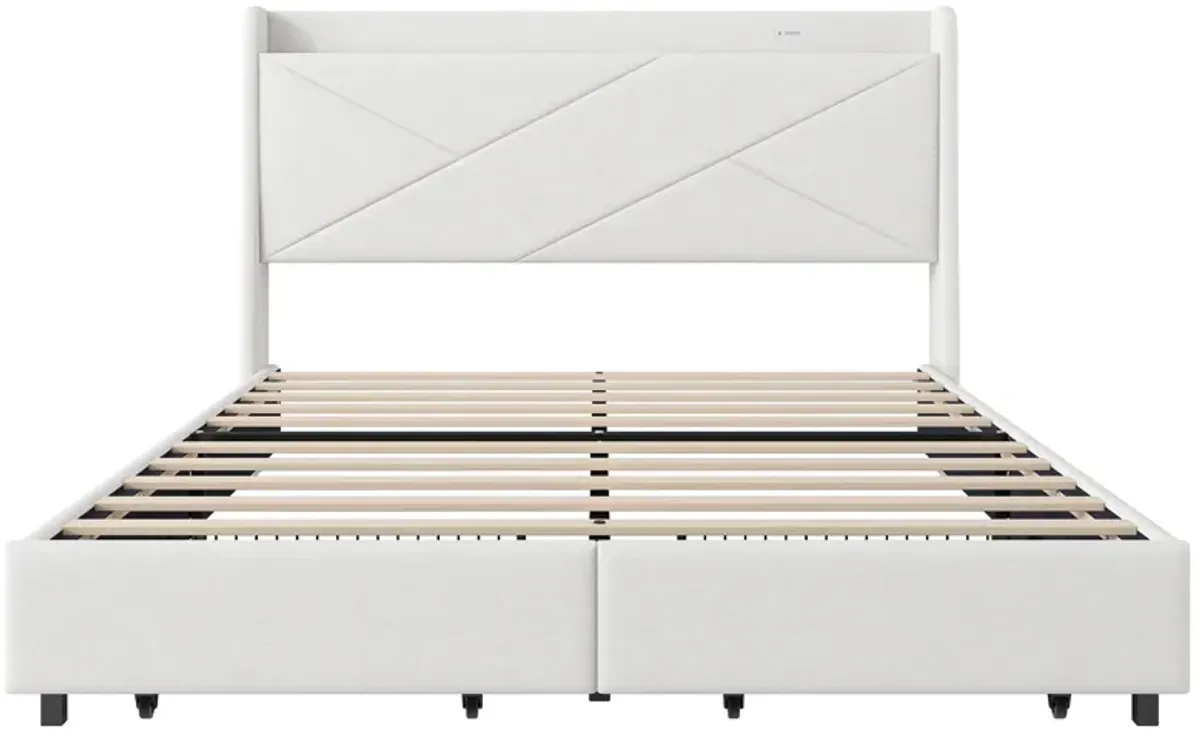 Merax Modern Platform Bed with Storage Headboard