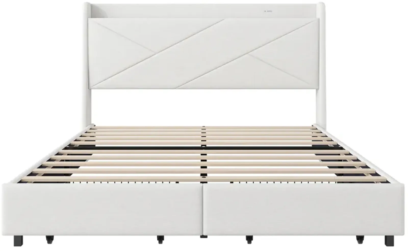 Merax Modern Platform Bed with Storage Headboard