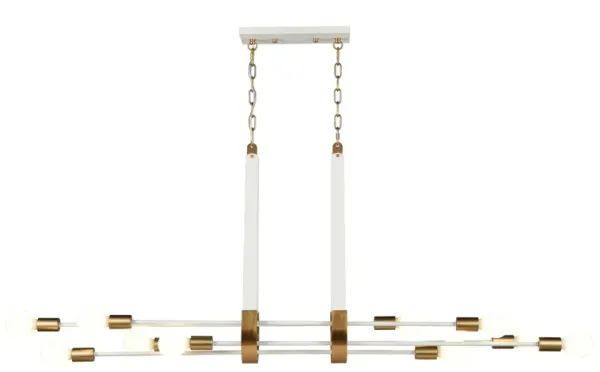 Sabine 58'' Wide 10-Light Linear White Chandelier