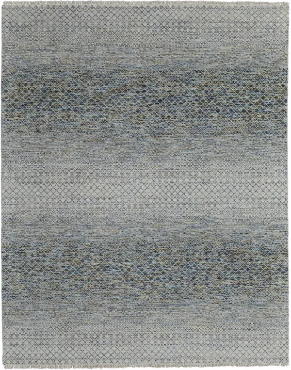 Branson 69BQF 5'6" x 8'6" Blue/Ivory/Brown Rug