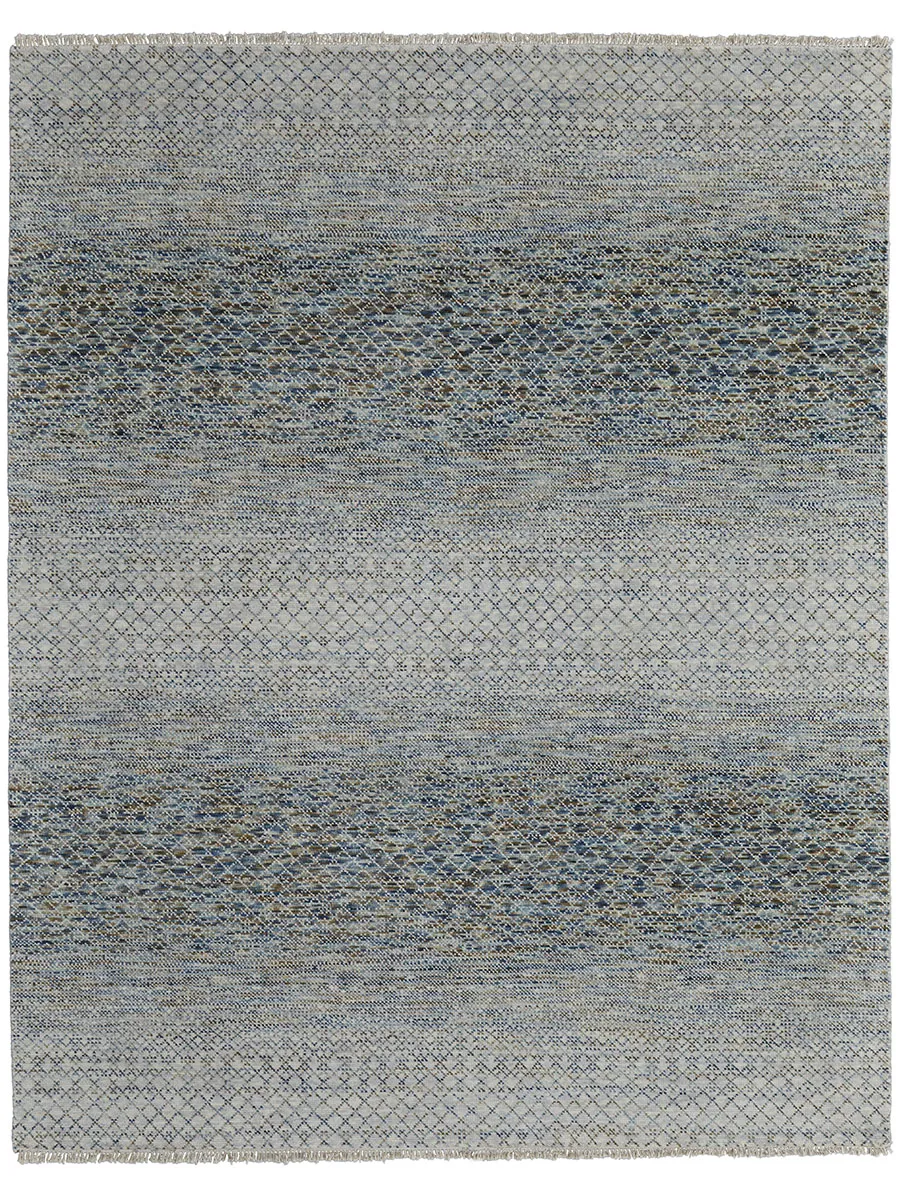 Branson 69BQF 5'6" x 8'6" Blue/Ivory/Brown Rug