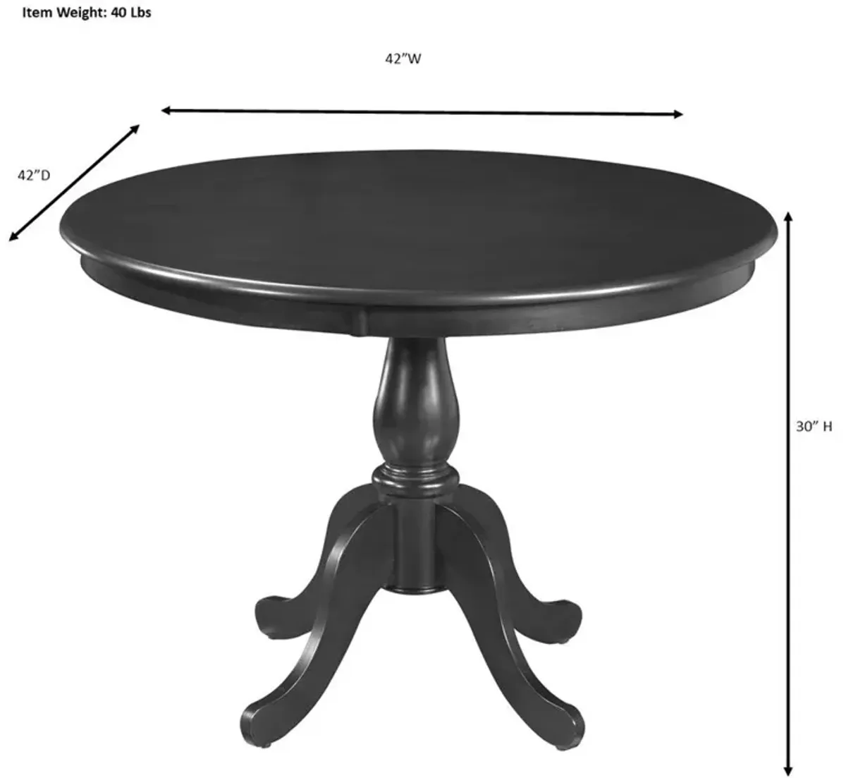 Carolina Living Draven Farmhouse Dining Table - Black