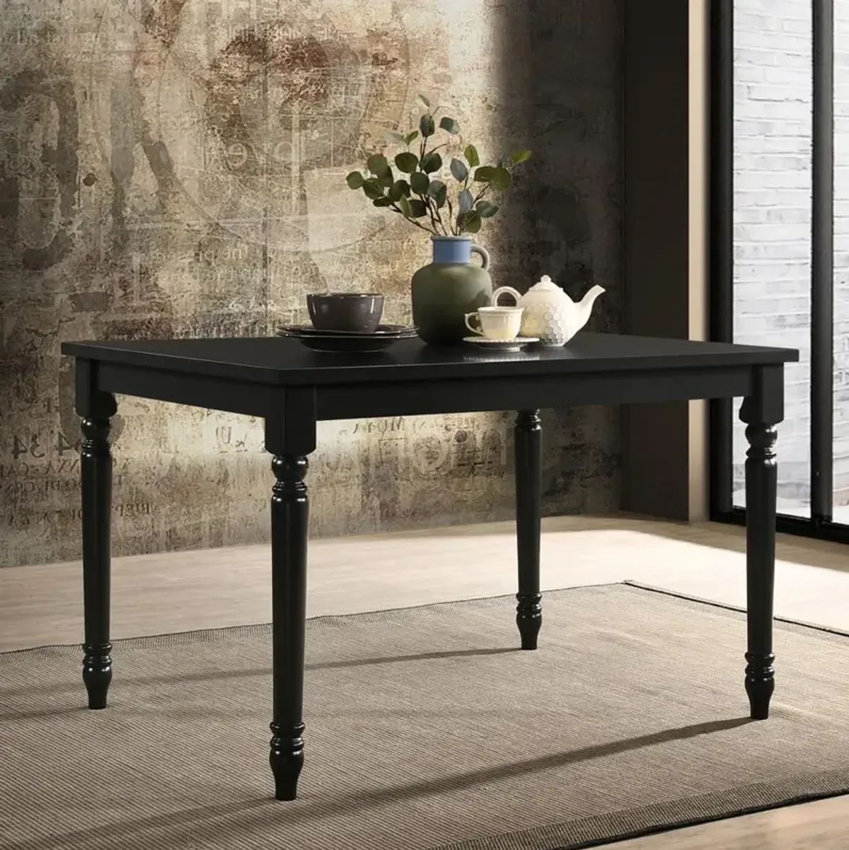 Carolina Living Draven Farmhouse Dining Table - Black