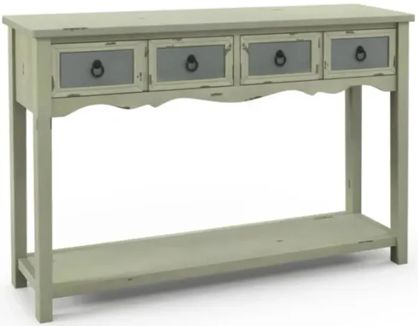 Hivvago 48 Inch Farmhouse Console Table with 2 Drawers and Open Storage Shelf for Hallway