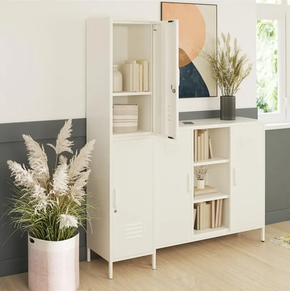 Shadwick 2 Door Tall Single Metal Locker Storage Cabinet