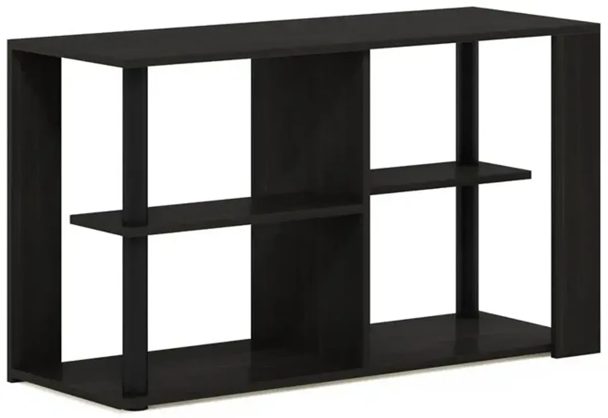 Furinno Romain Narrow Coffee Table with Shelves, Espresso/Black