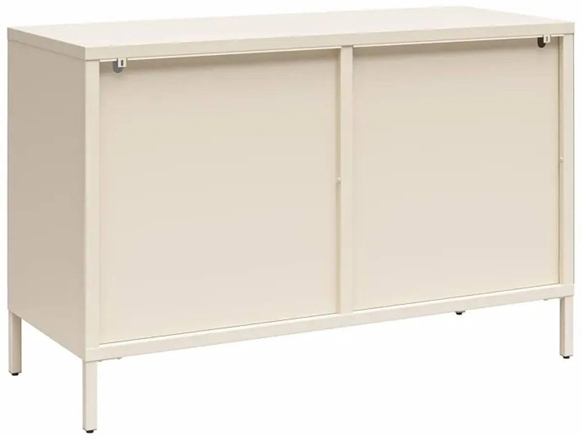 Luna Wide 2 Door Accent Cabinet with Fluted Glass