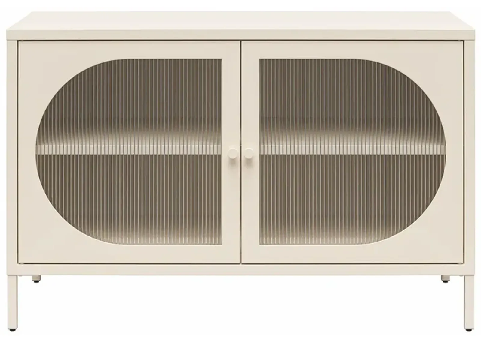 Luna Wide 2 Door Accent Cabinet with Fluted Glass