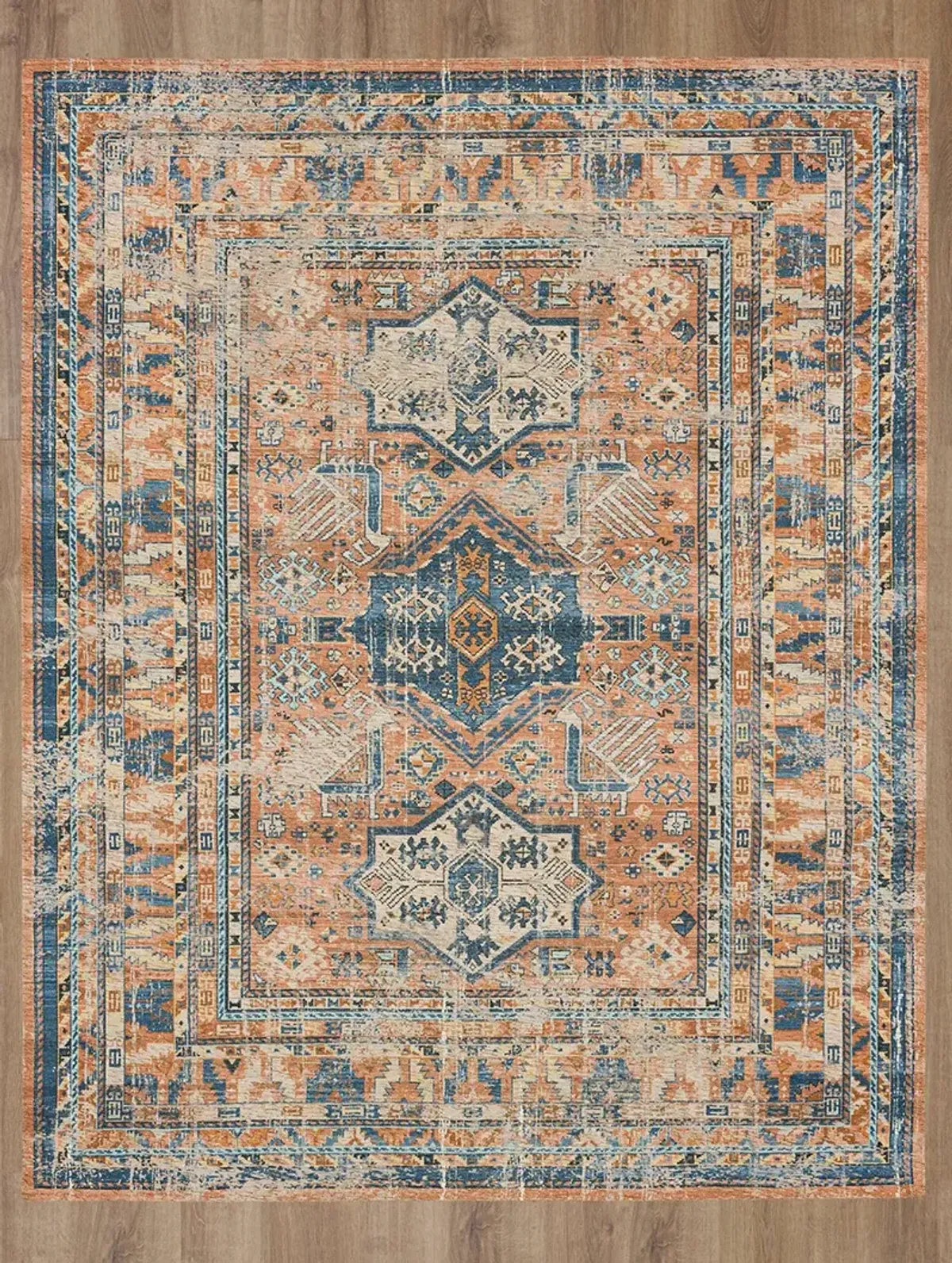 Zula Haykota Terracotta/Rust Blue 8' X 10' Rug