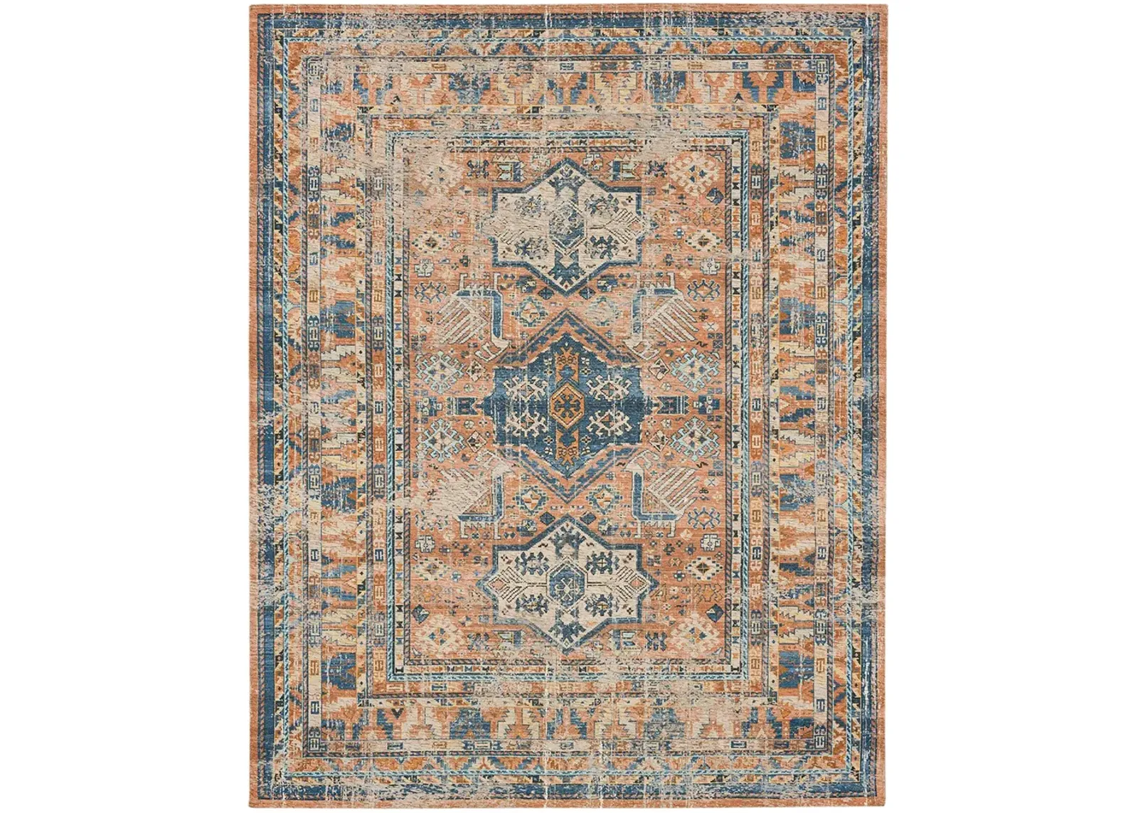 Zula Haykota Terracotta/Rust Blue 8' X 10' Rug