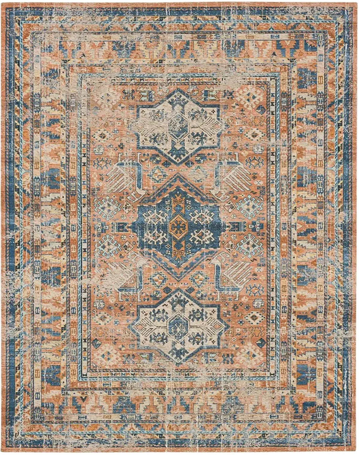 Zula Haykota Terracotta/Rust Blue 8' X 10' Rug