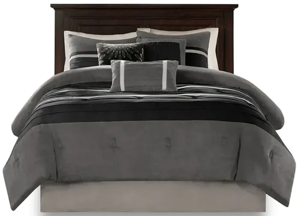 Gracie Mills Bryony 7-Piece Microsuede Comforter Set