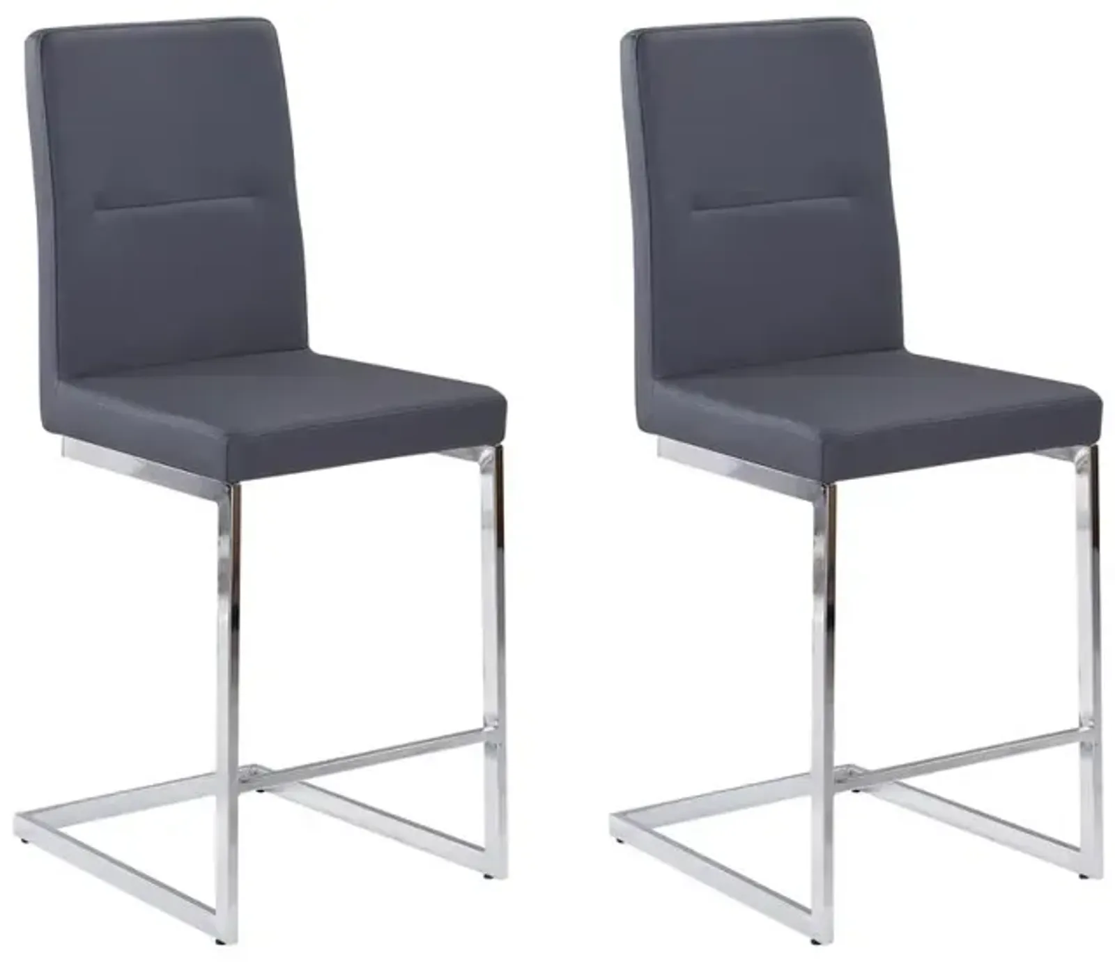 Counter Height Side Chairs with Footrest, Gray