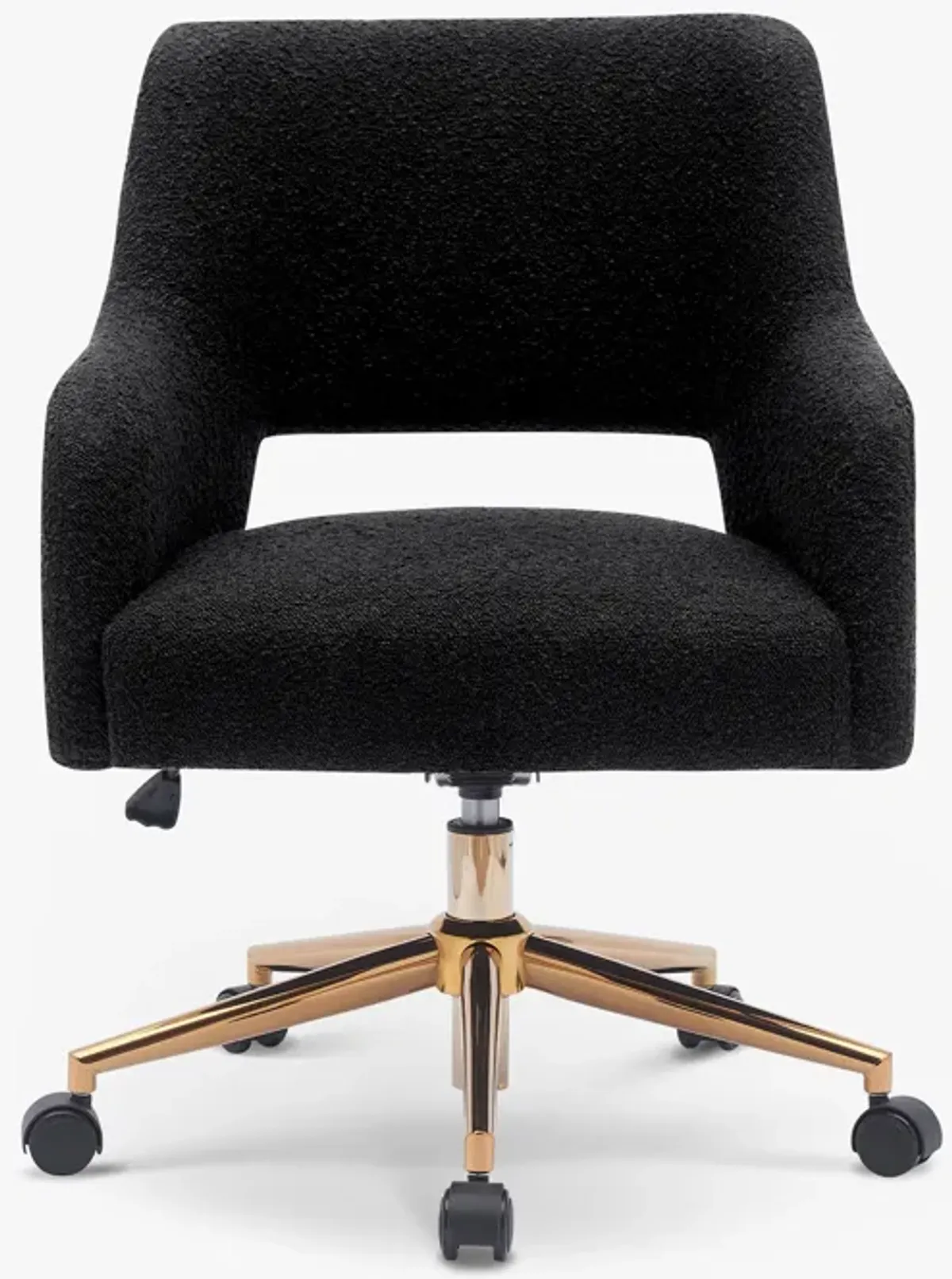 WestinTrends Mid-Century Modern Swivel Office Vanity Chair with Wheels