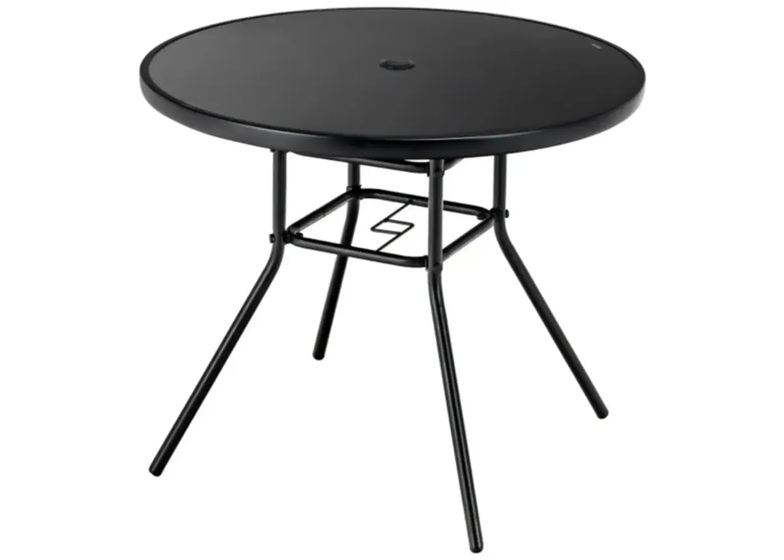 Hivvago 34 Inch Patio Dining Table with 1.5 inch Umbrella Hole for Garden