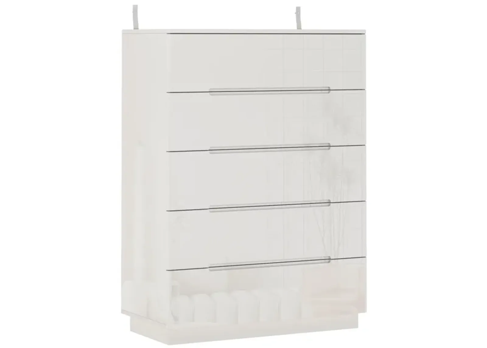 High Gloss White Wood 5-Drawer Chest of Drawers Storage Organizer With LED Lights (31.5 in. W x 42.6 in. H x 15.7 in. D)