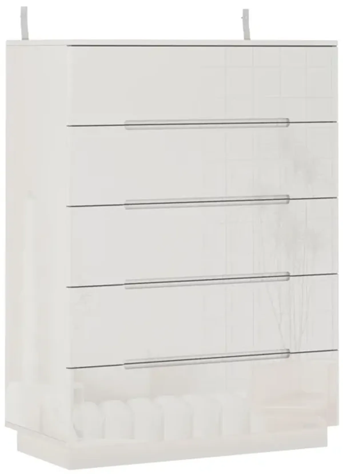 High Gloss White Wood 5-Drawer Chest of Drawers Storage Organizer With LED Lights (31.5 in. W x 42.6 in. H x 15.7 in. D)